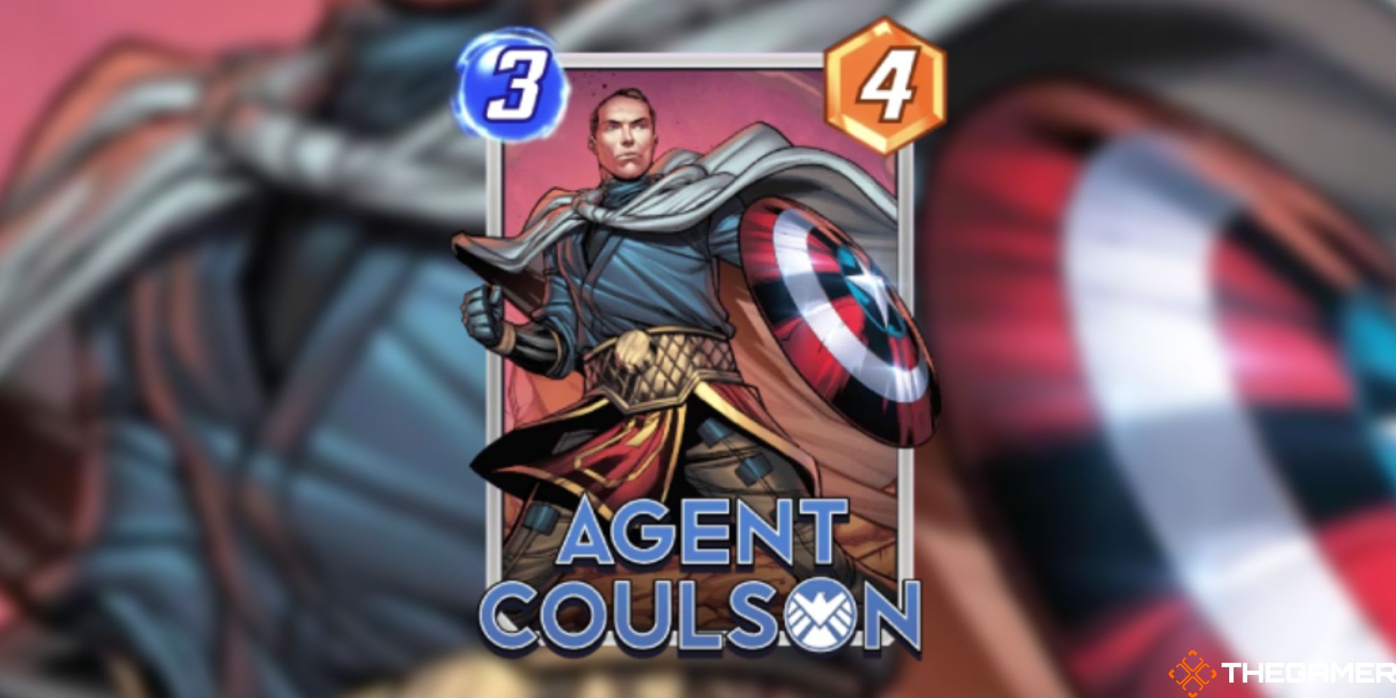 Marvel Snap - Agent Coulson Variant on a blurred background
