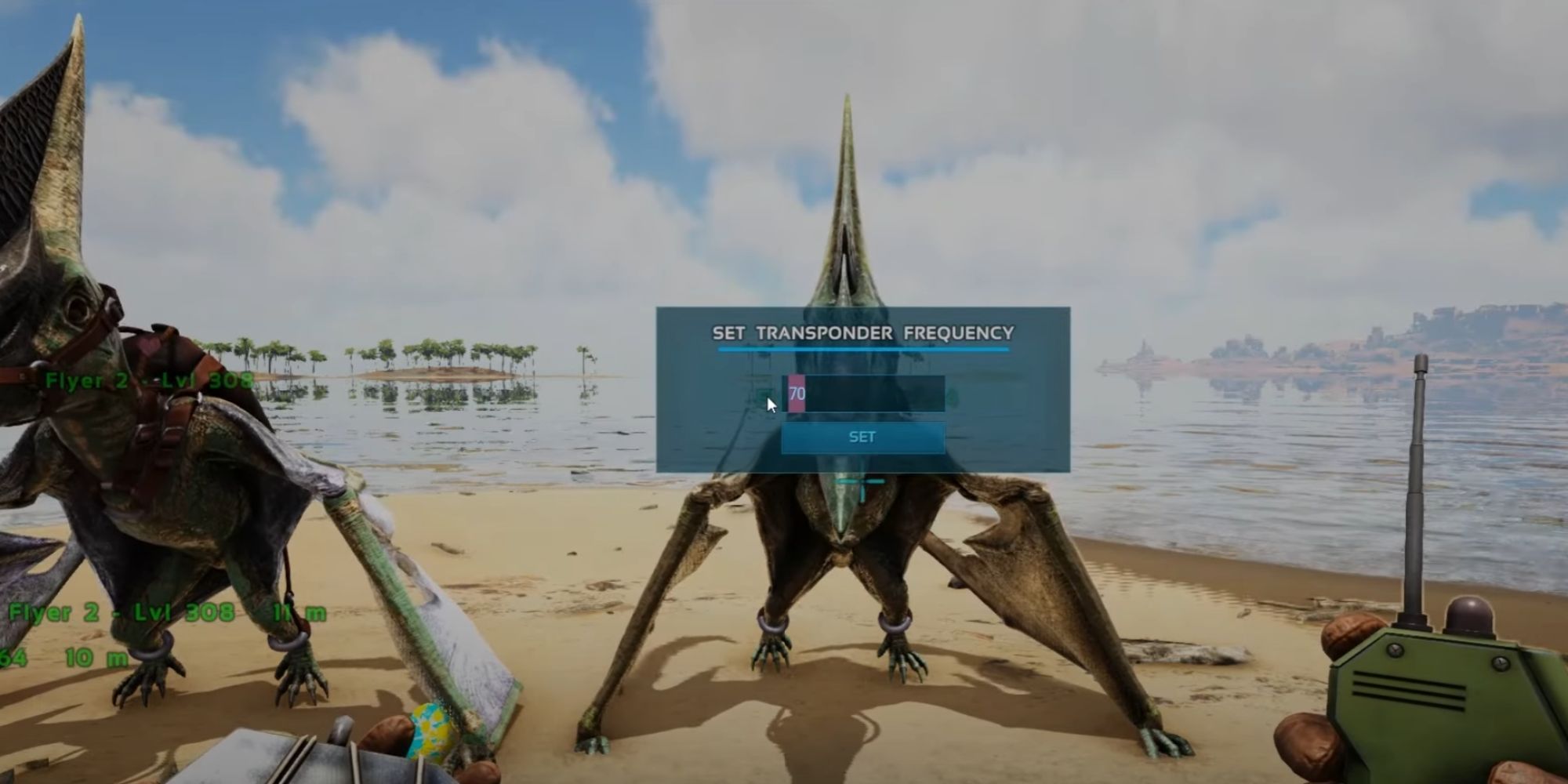 Ark Transponder Frequency Menu On A Tame