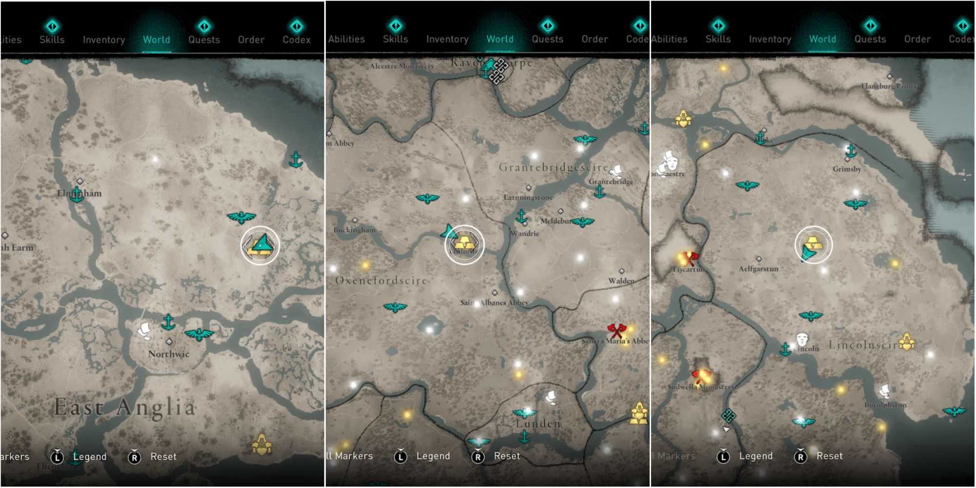 Assassin's Creed Valhalla Split Image Showing Wealth Locations
