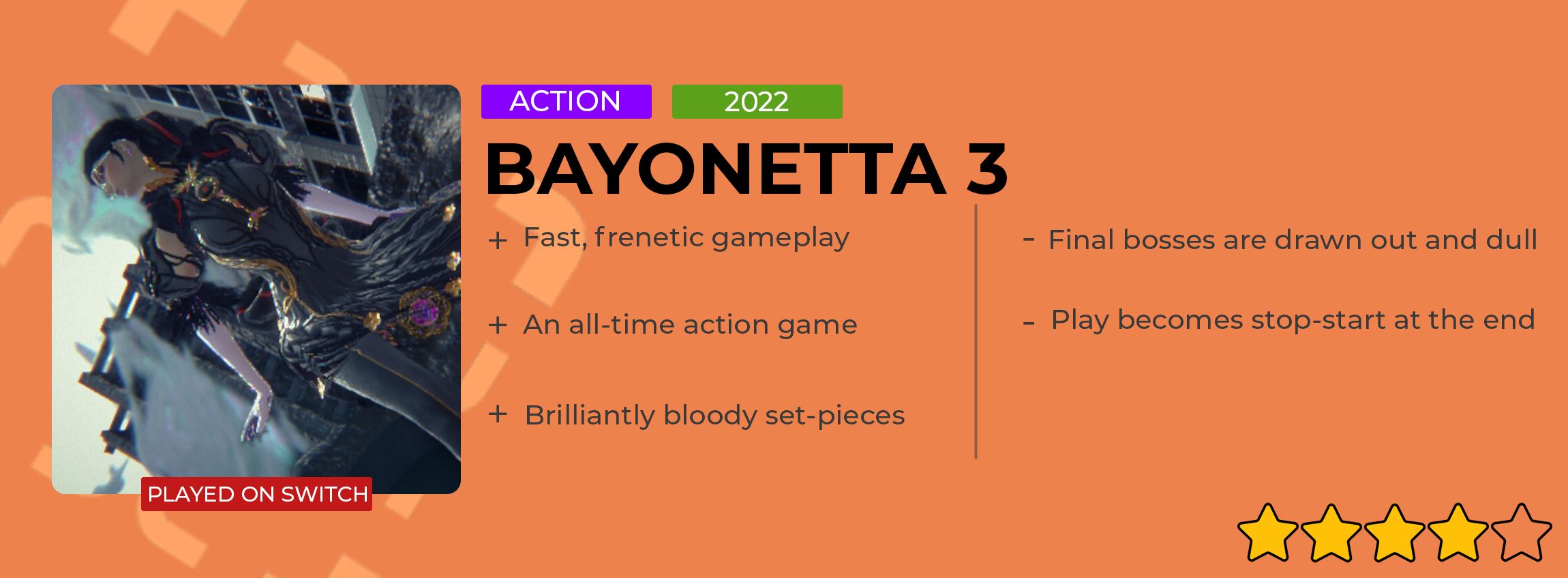 Bayonetta 3 review card