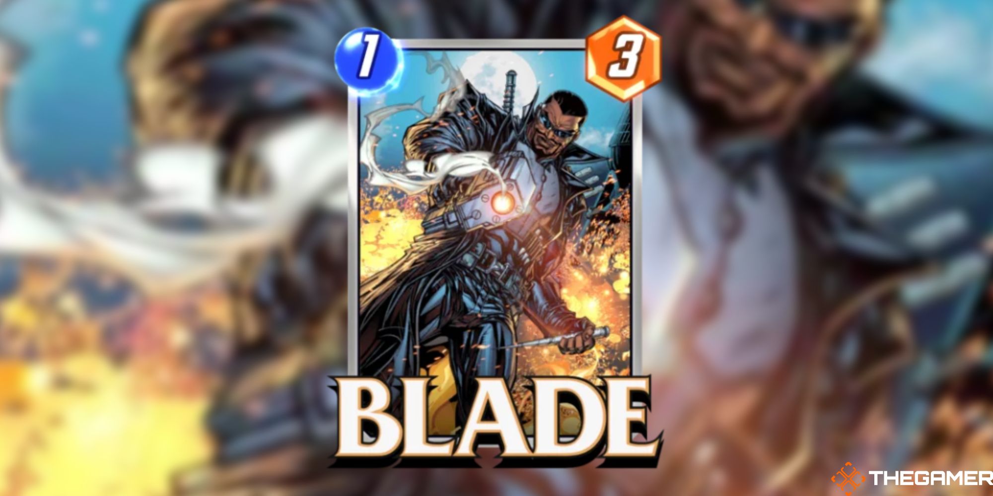 Marvel Snap - Blade on a blurred background