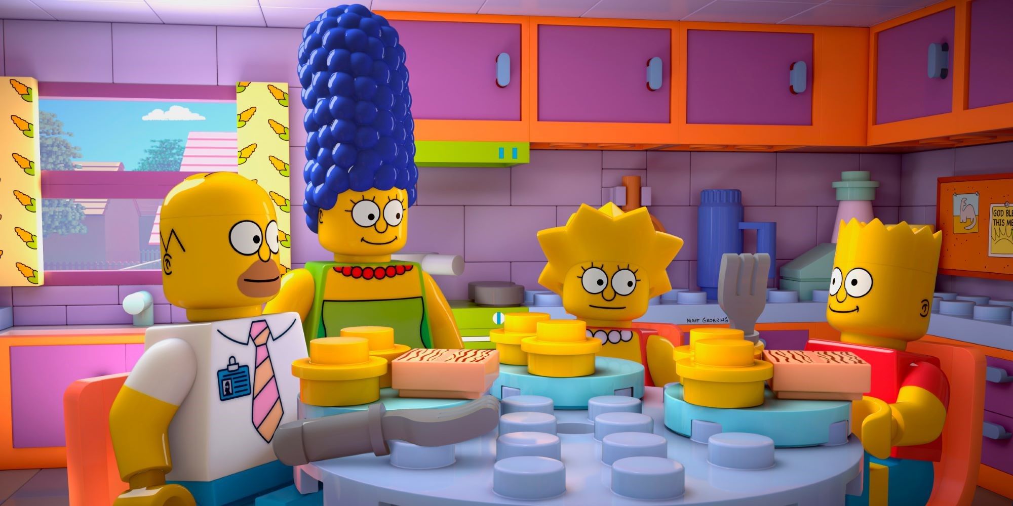 Brick Like Me The Simpsons the family as lego at the table