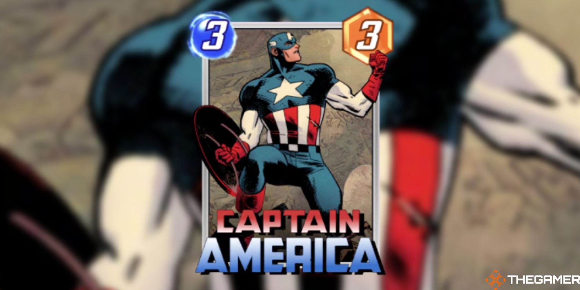 Marvel Snap - Captain America Variant on a blurred background