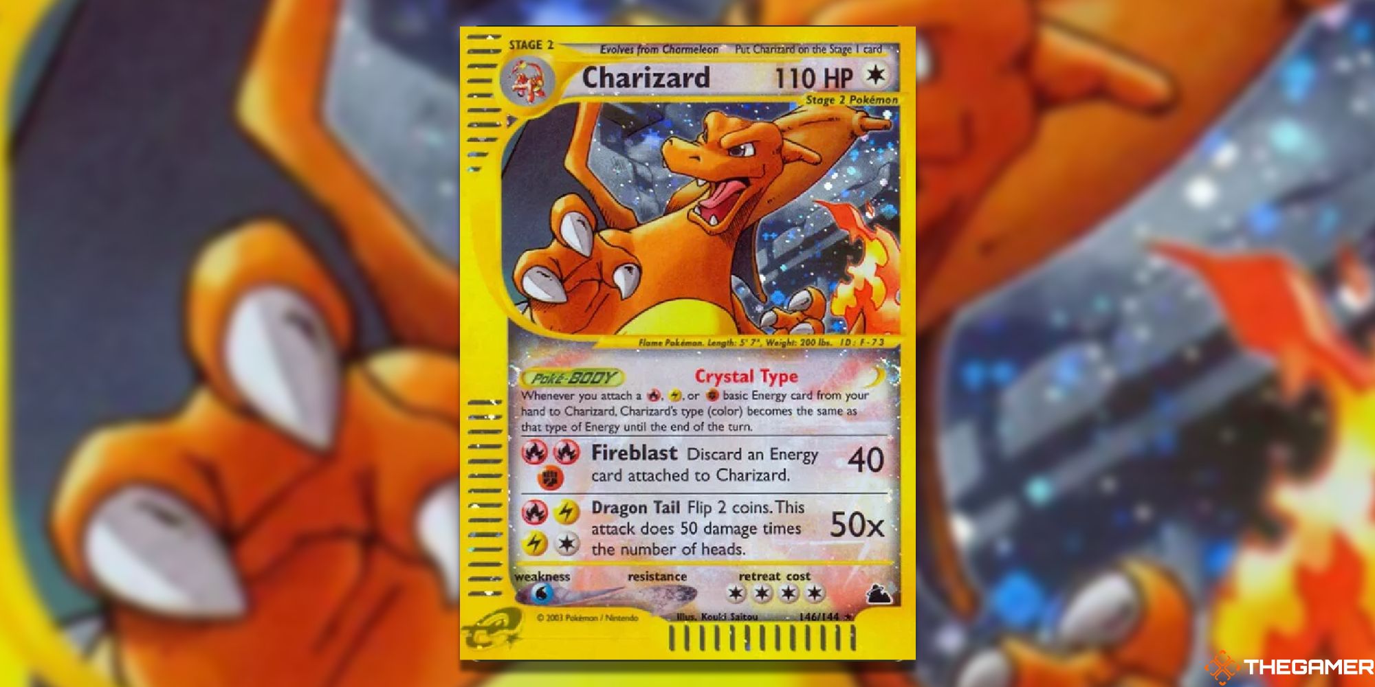 Pokemon TCG: Charizard from Skyridge with blurry background