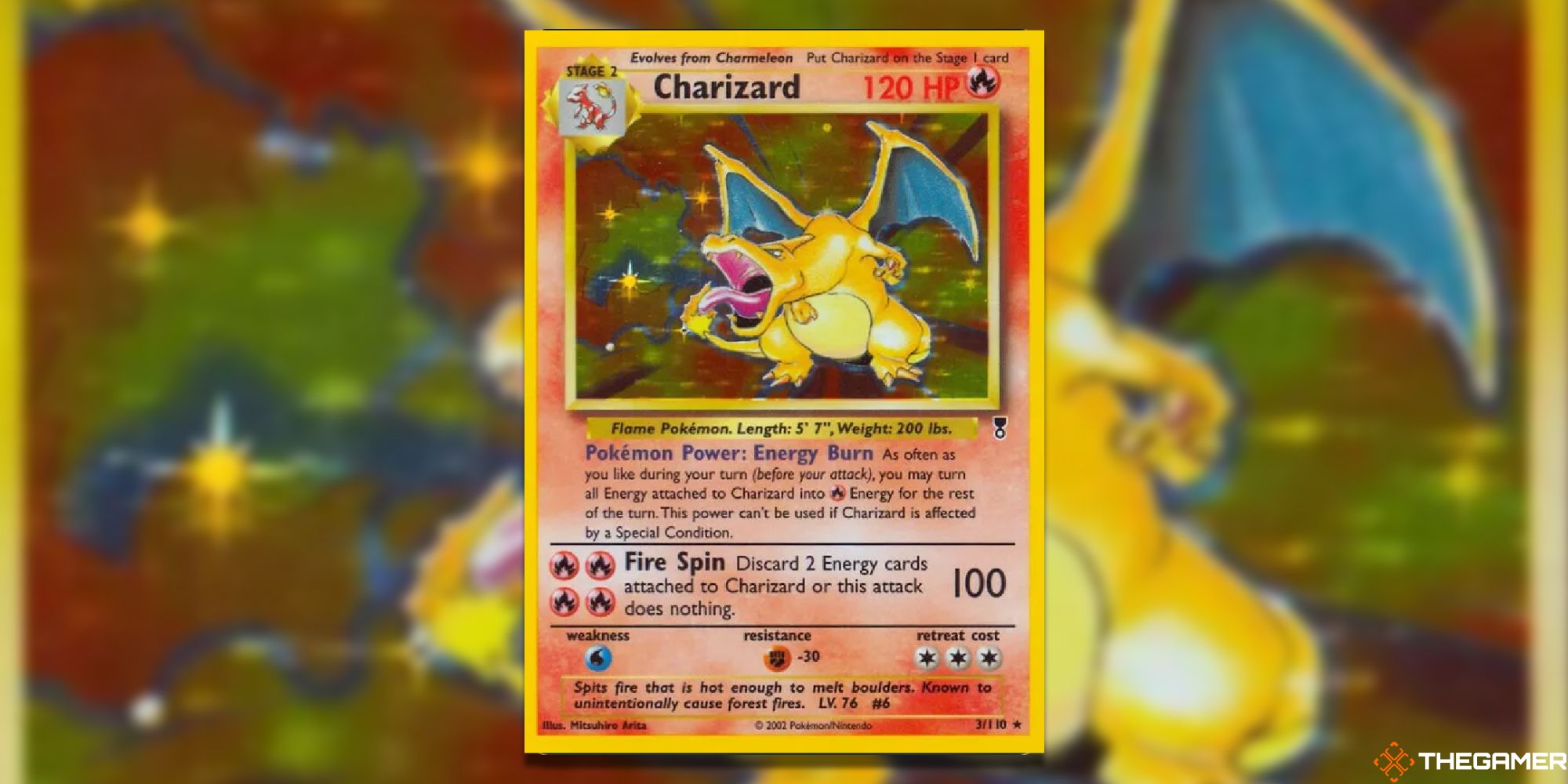 Pokemon TCG: Charizard from Legendary Collection with blurry background