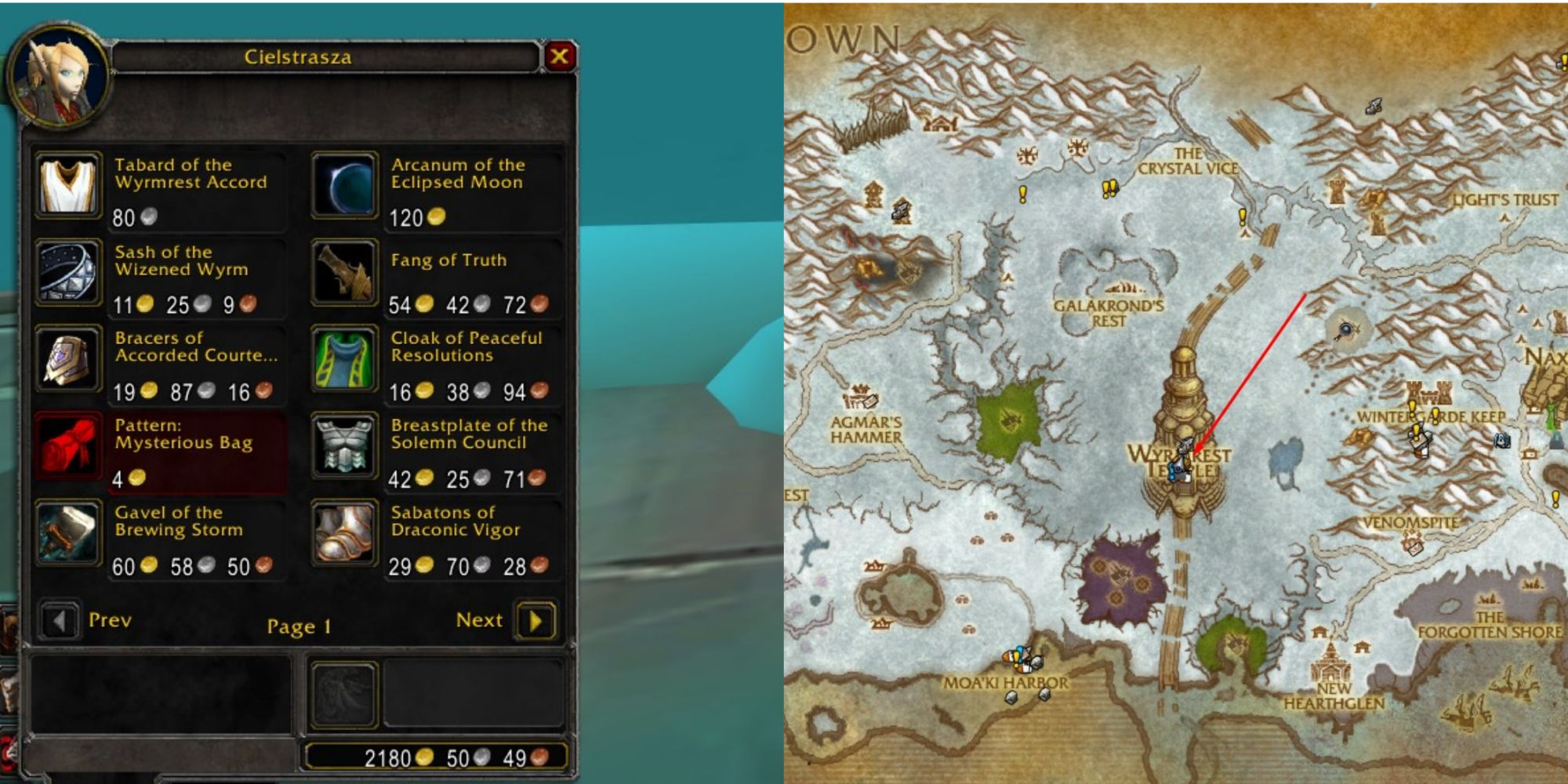 World Of Warcraft Classic Wrath Of The Lich King Wyrmrest Accord Location Vendor