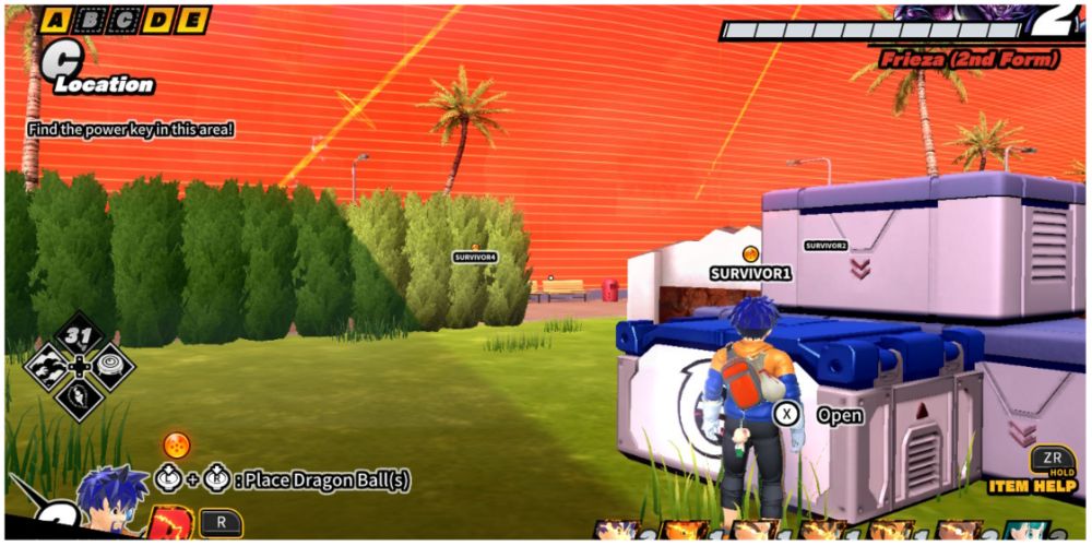 The Raider, Frieza, plans to destroy a nearby area while the player watches in Dragon Ball: The Breakers.