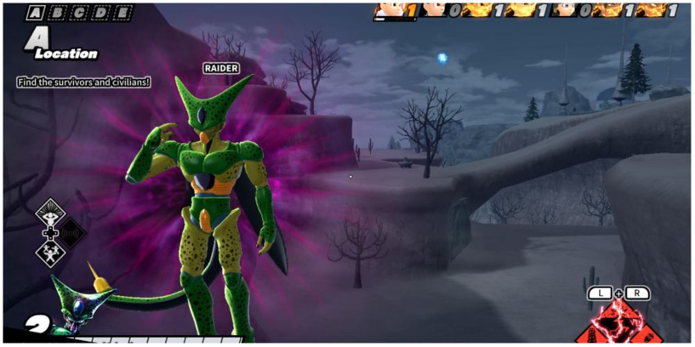 Cell uses his Ki Detection ability and finds a survivor in the distance in Dragon Ball: The Breakers.
