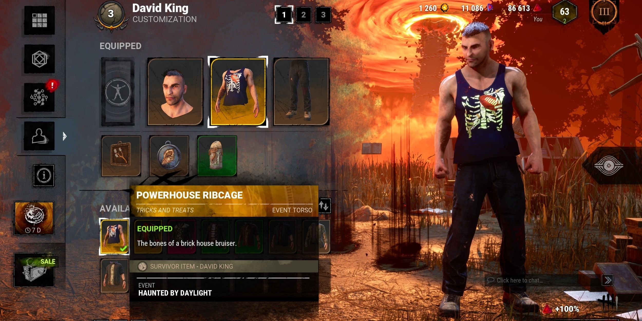 David King with the Powerhosue Ribcage chest cosmetic