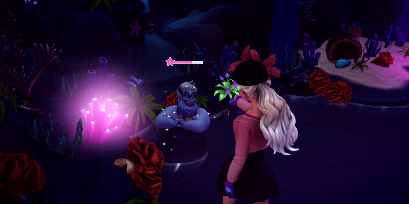 Disney Dreamlight Valley Giving Flower To Ursula