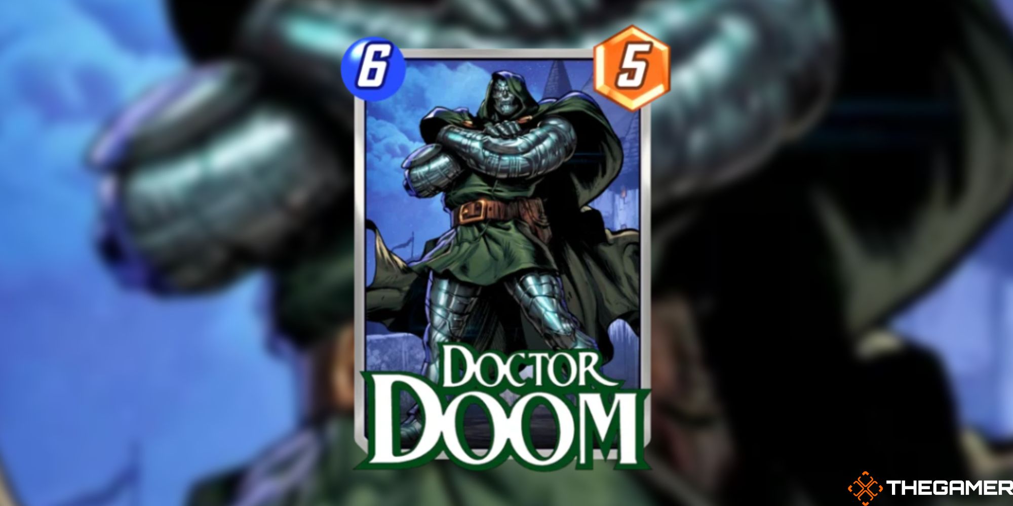 Marvel Snap - Doctor Doom on a blurred background
