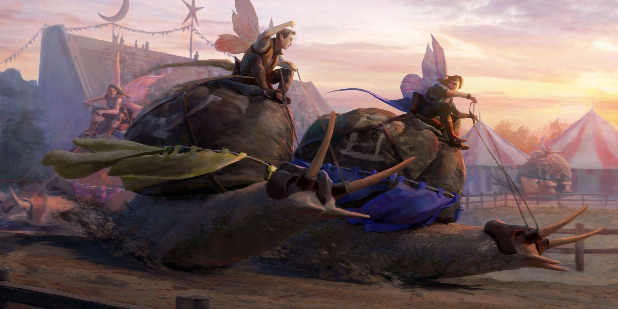 Dungeons And Dragons - Wild Beyond The Witchlight artwork of two people racing giant snails