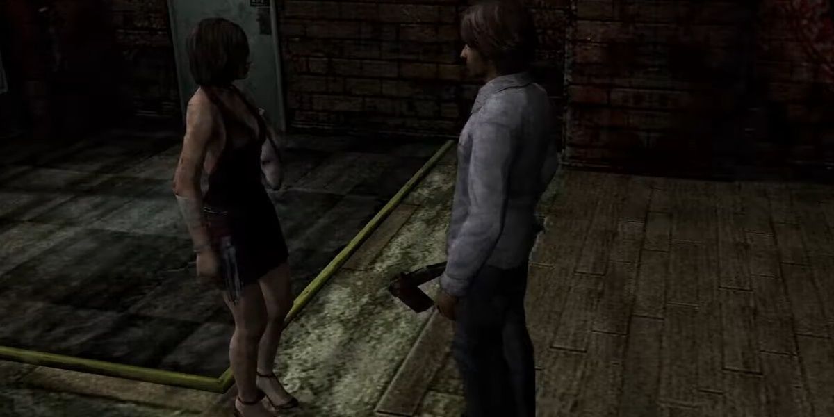Eileen holding the Submachine Gun from Silent Hill 4