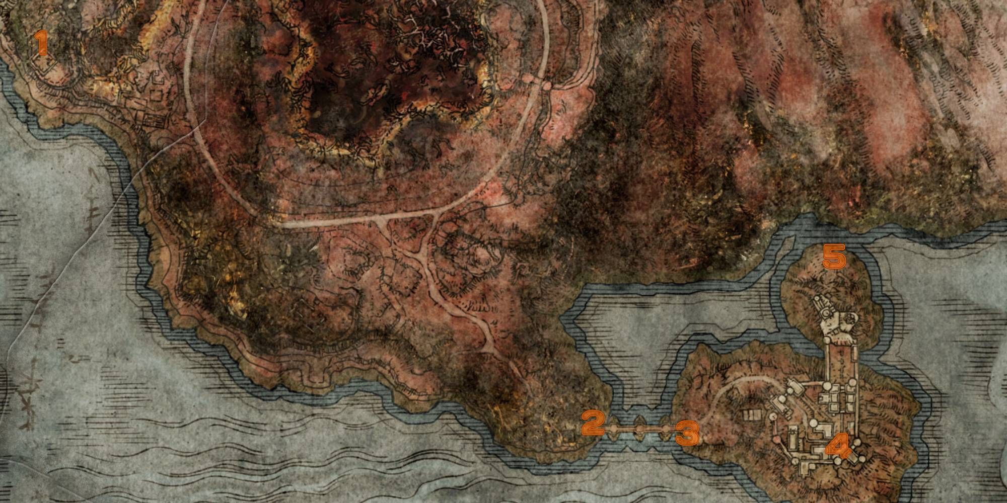 Elden Ring Teleport Map Caelid with numbers