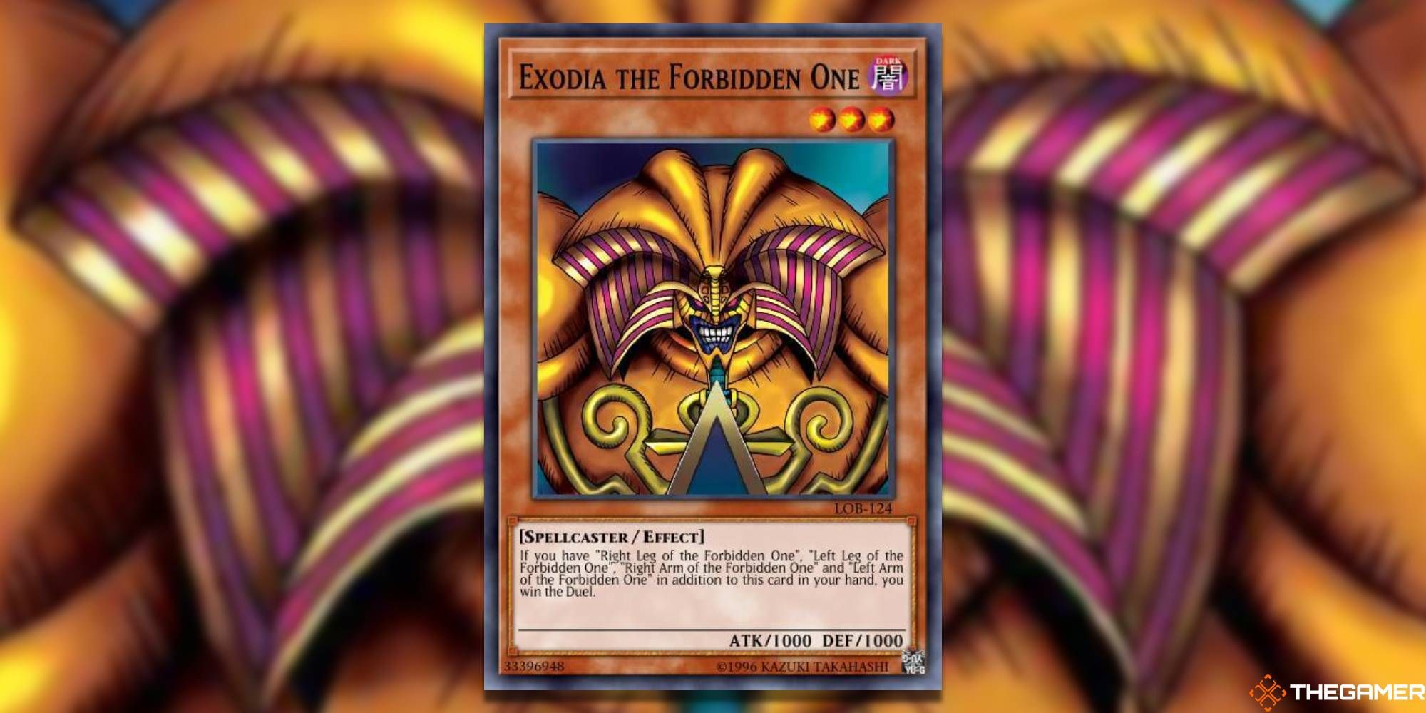 The Exodia The Forbidden One effect monster card in the Yu-Gi-Oh! trading card game. 
