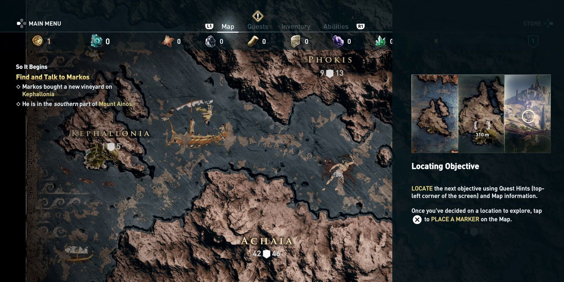 The Assassin's Creed Odyssey Map with an explainer for Exploration Mode