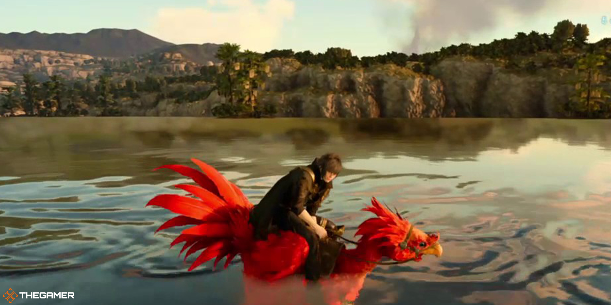 Final Fantasy XV - Noctis on his Chocobo going to the vesperpool islet