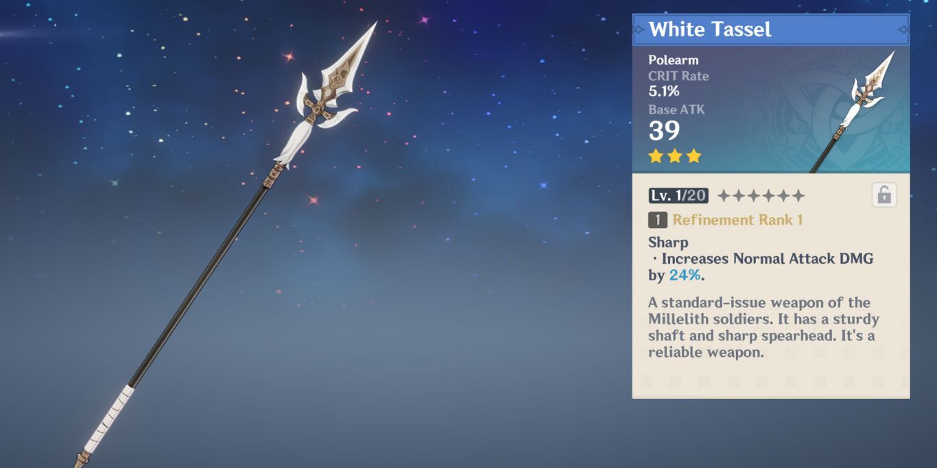 Genshin Impact White Tassel Weapon With passive