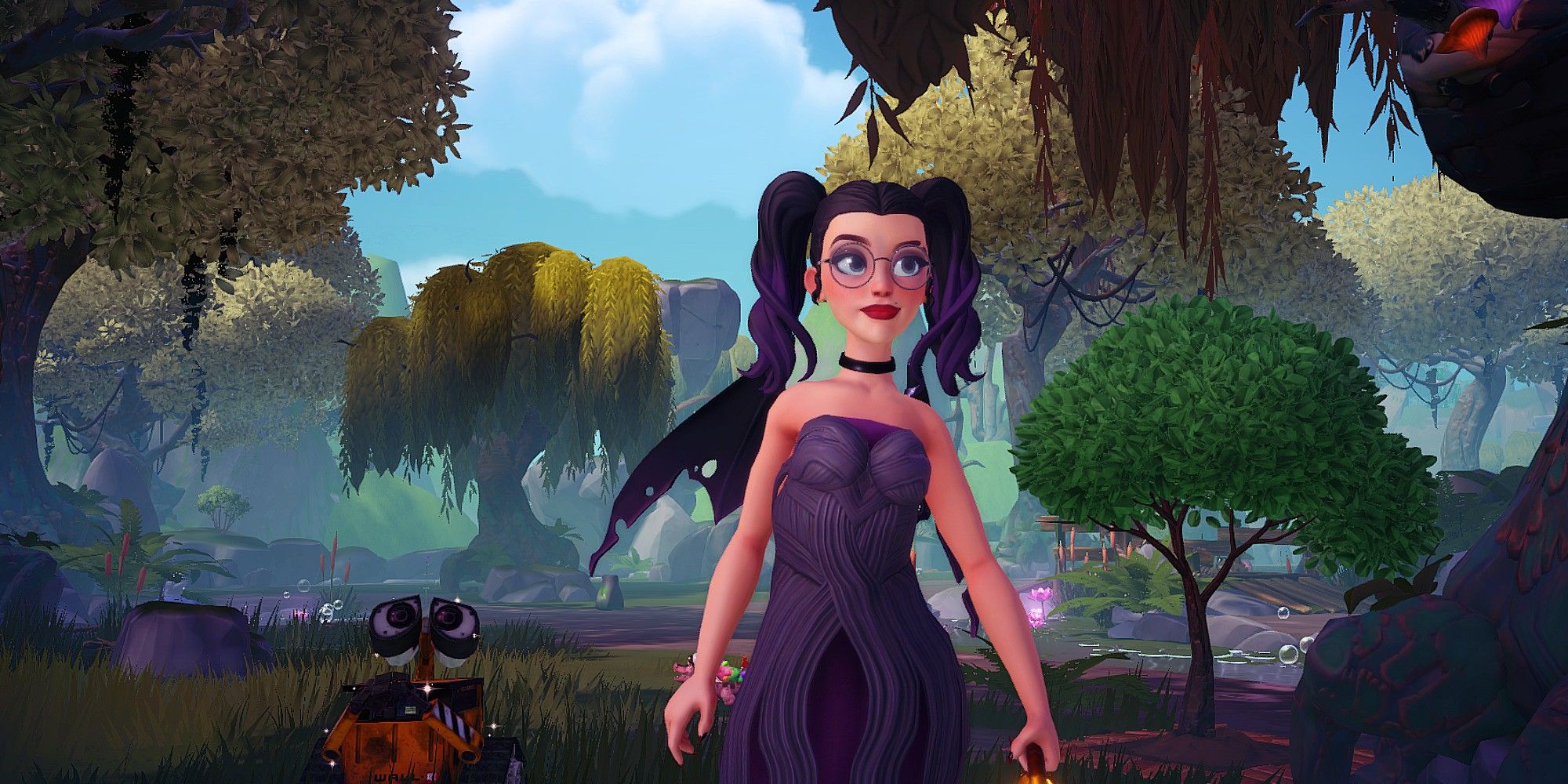 The Founder stands in the Glade of Trust, one of the more unique landscapes in Disney Dreamlight Valley