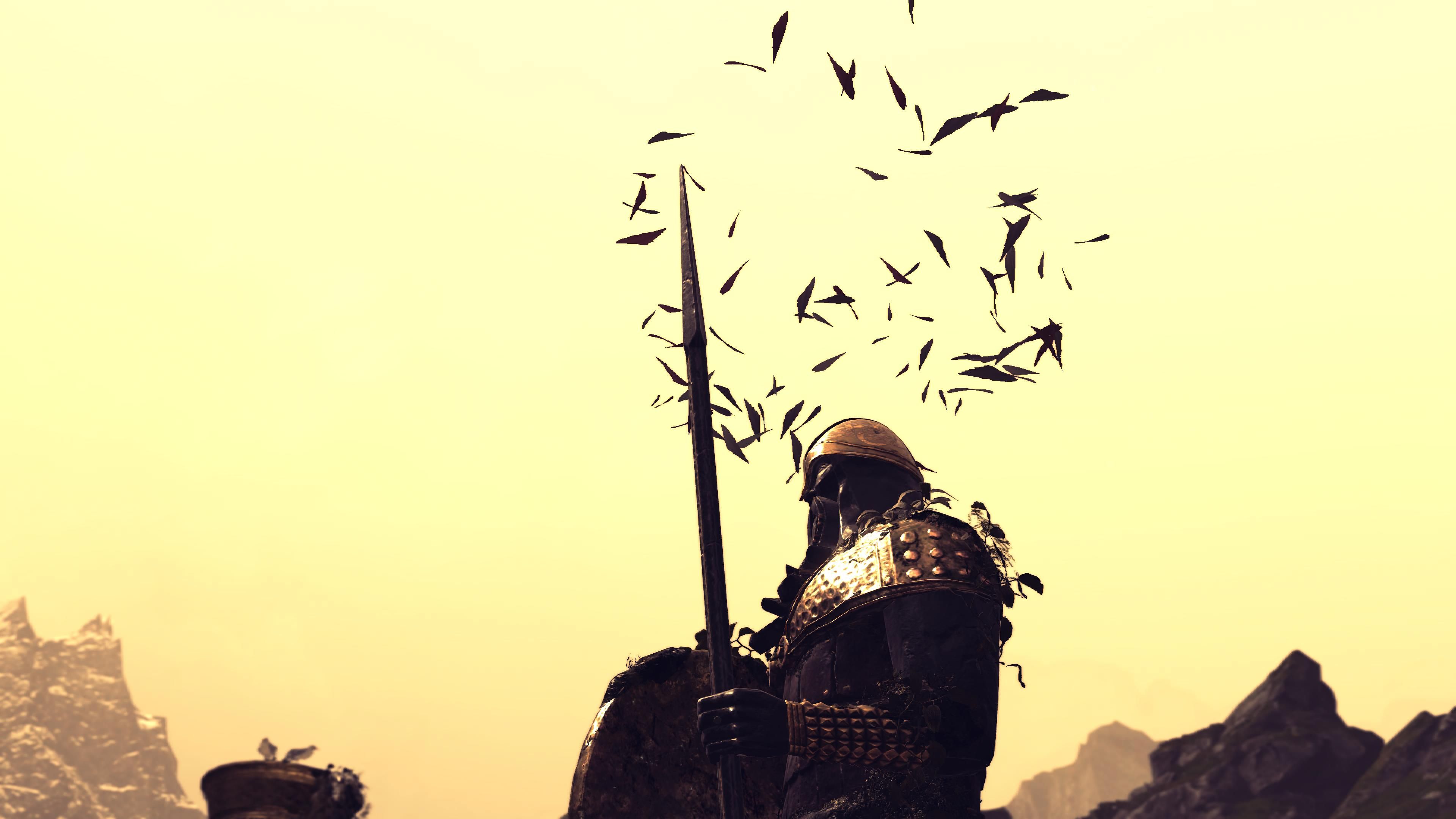 God of War a bird being hit by Kratos' axe