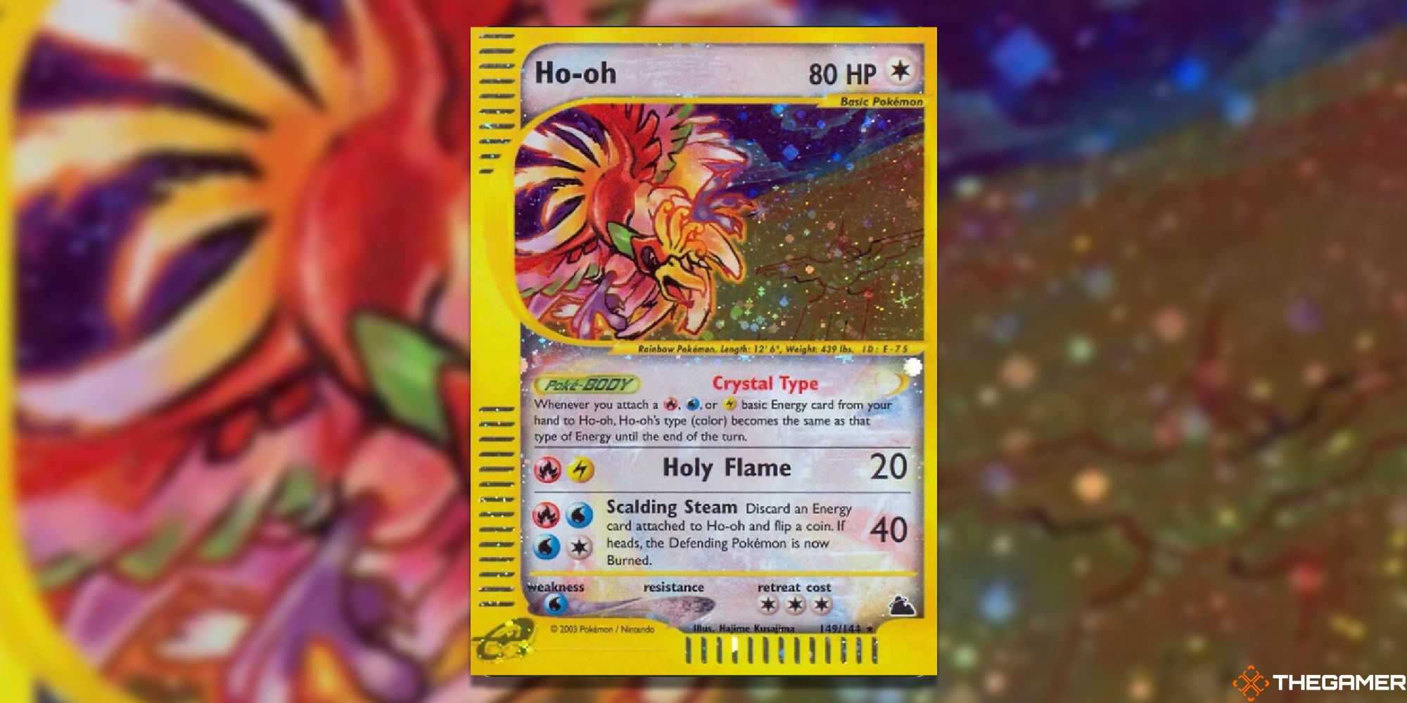 Pokemon TCG: Ho-Oh from Skyridge with blurry background