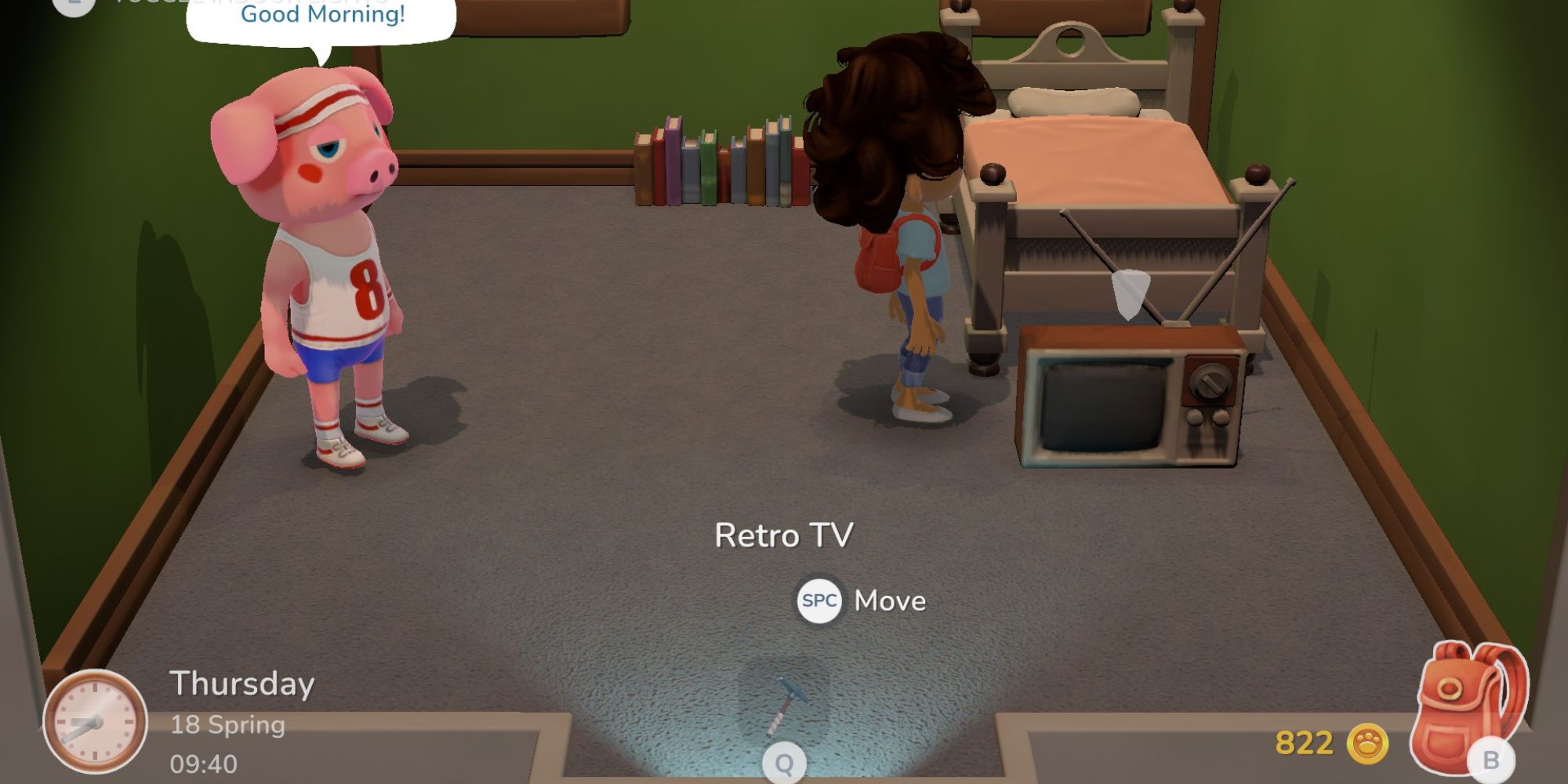 Hokko Life move tv in villagers house
