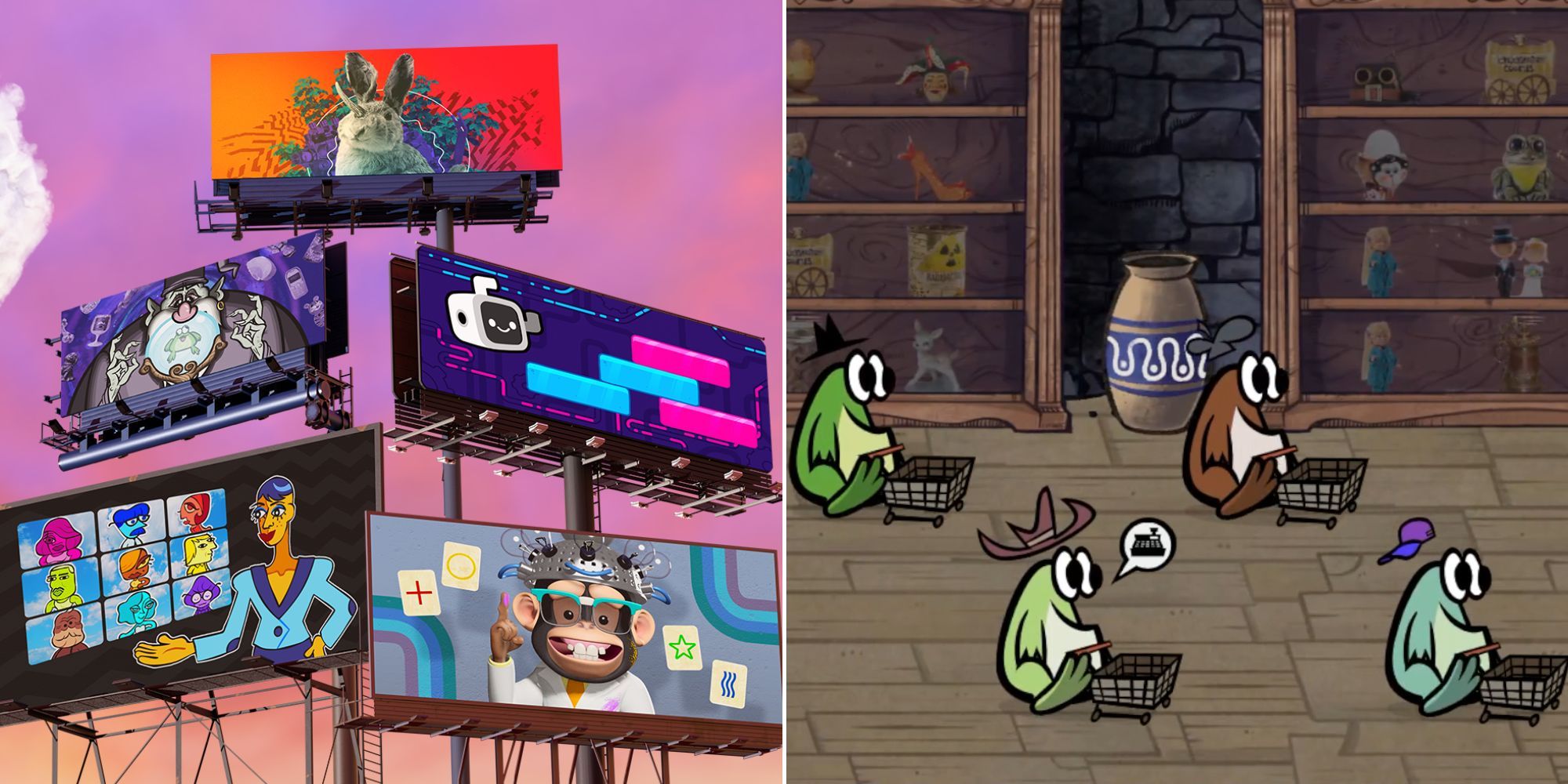 Jackbox Party Pack 9 Billboards - Frogs going shopping in Junktopia