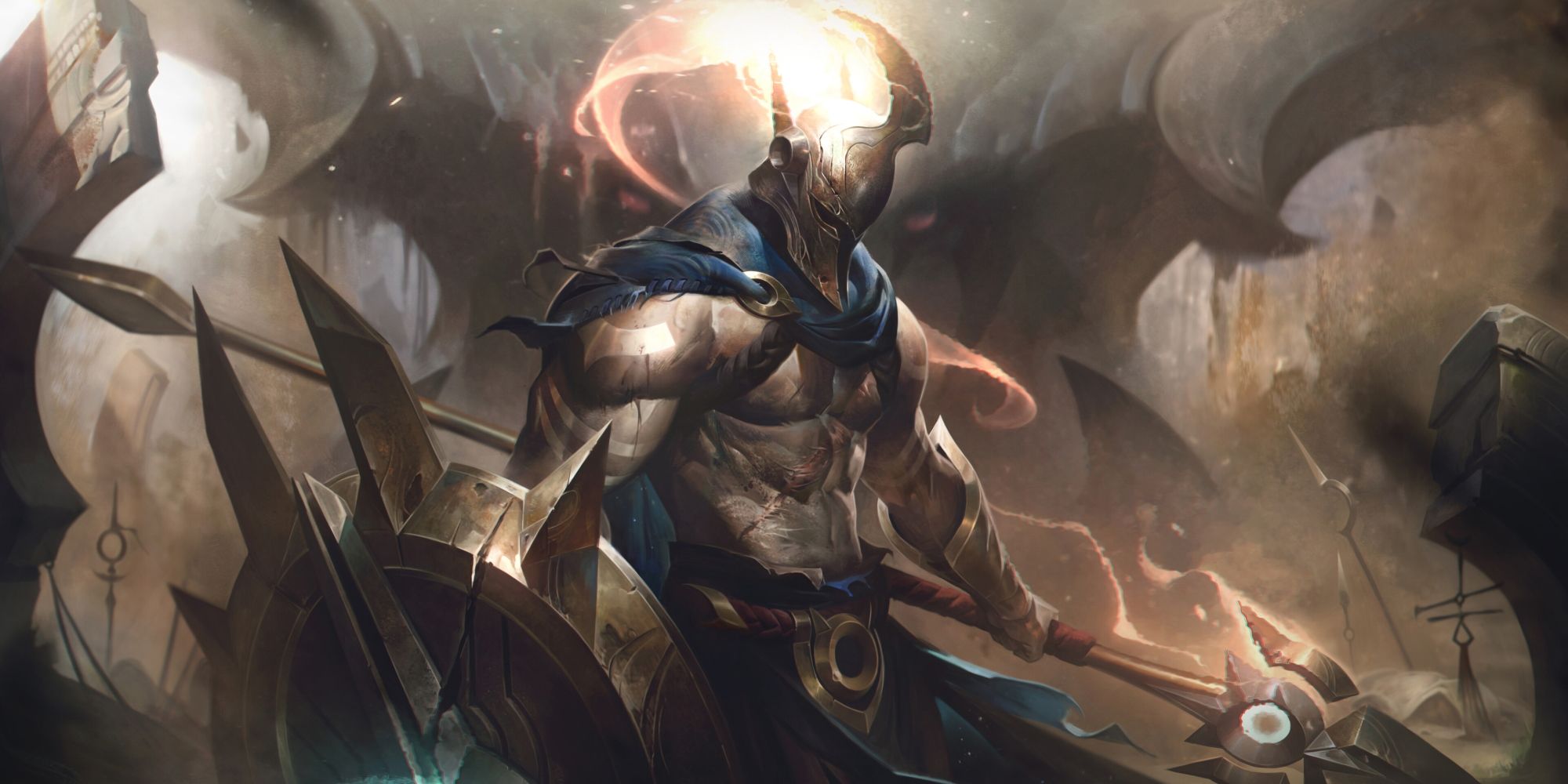 Pantheon's splash art in League of Legends.