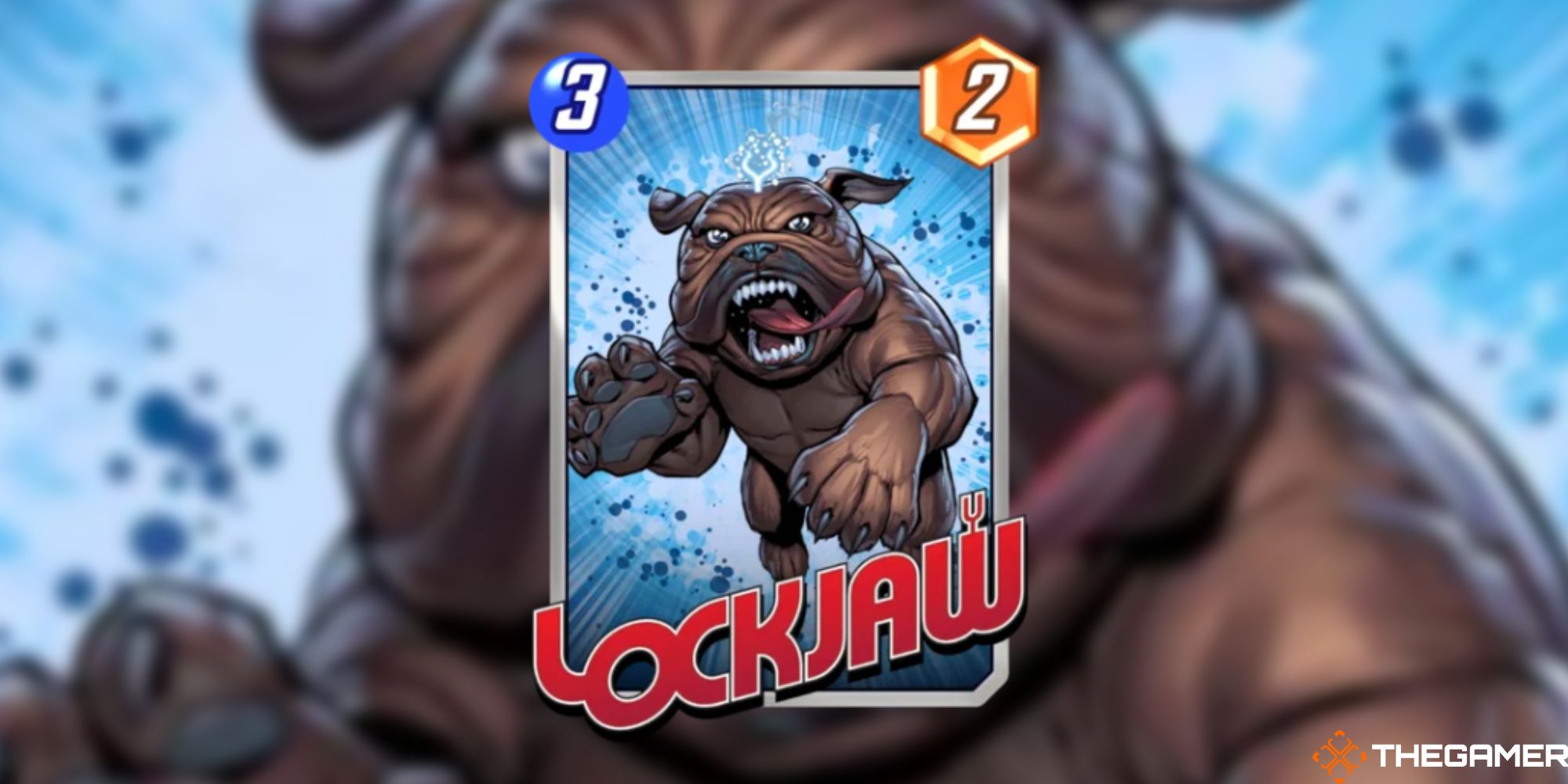 Marvel Snap - Lockjaw on a blurred background