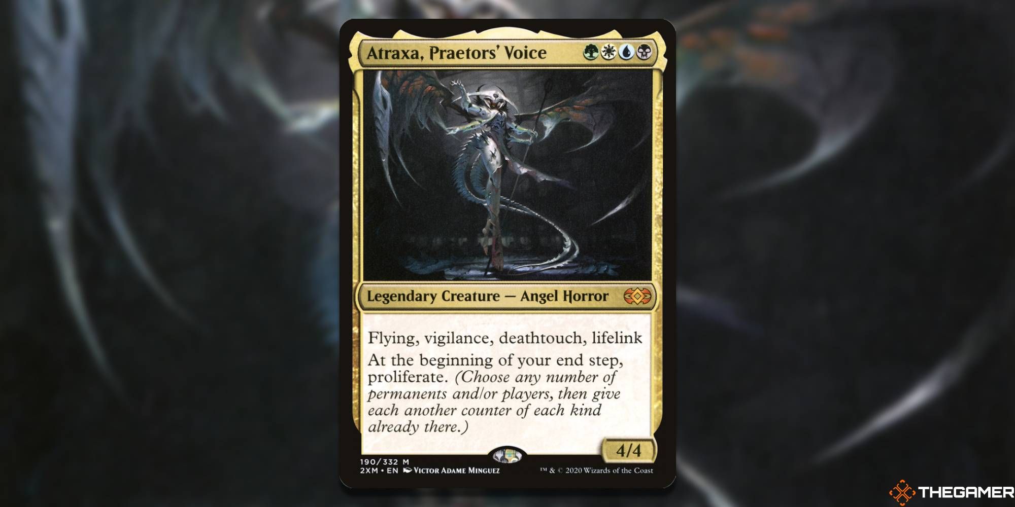  Image of the Atraxa Praetors Voice card in Magic: The Gathering, with art by Victor Adame Minguez