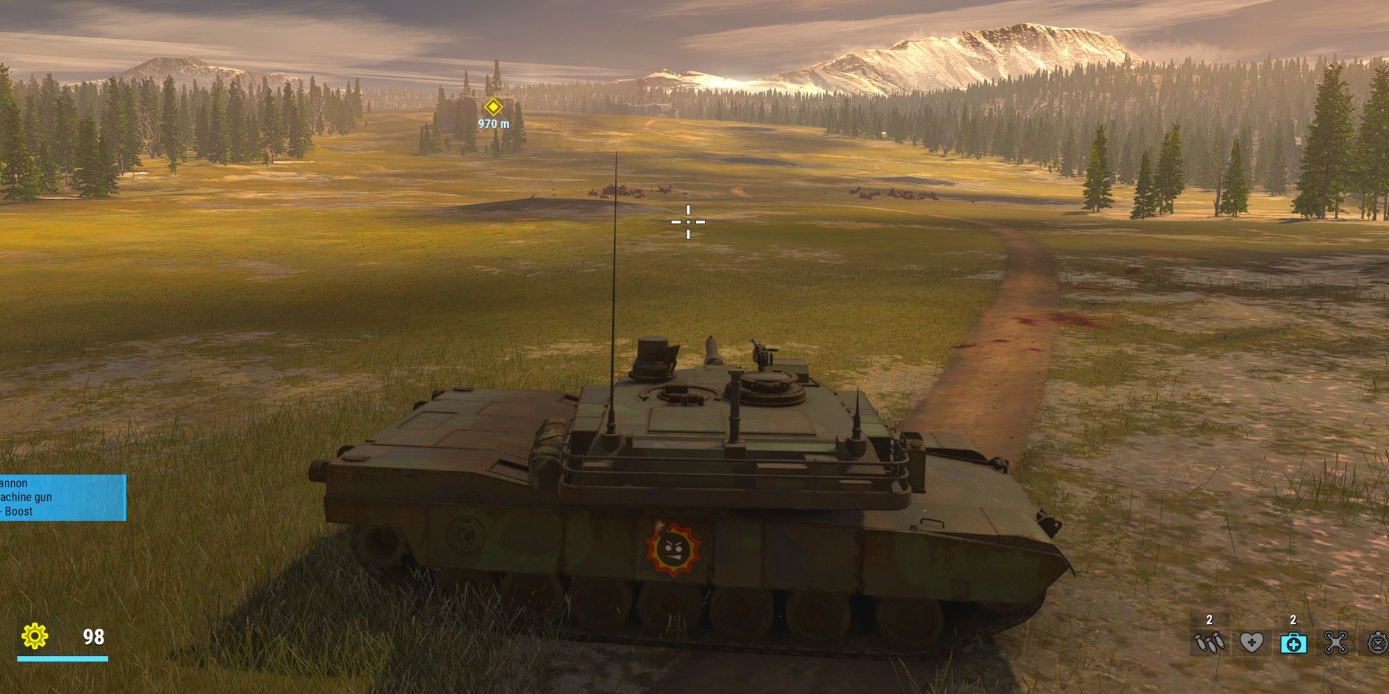 Maneuvering the tank in Serious Sam: Siberian Mayhem.