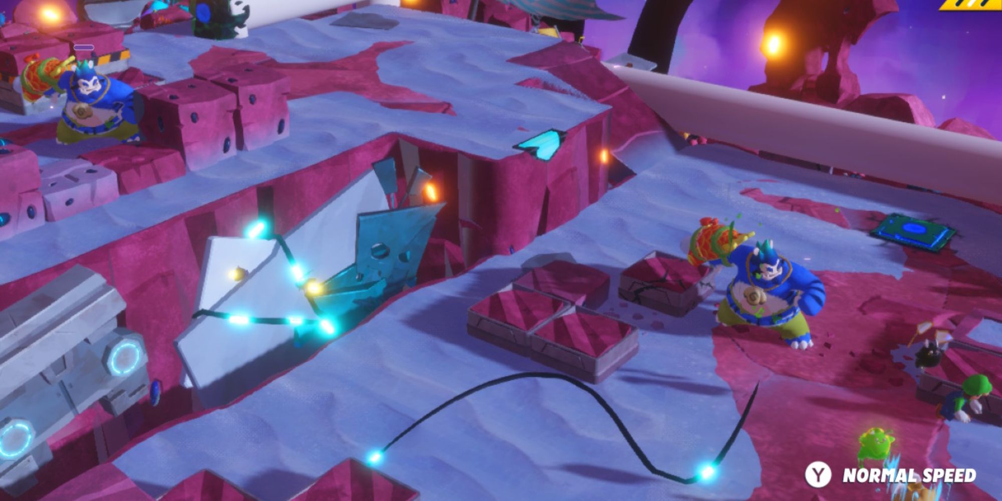 Mario Rabbids Sparks Of Hope Enemies On Fast Forward Moving Toward Luigi