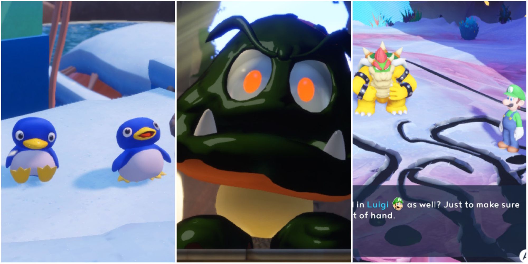Mario Rabbids Sparks of Hope Side Quests Featured Penguins Giant Goomba Bowser and Luigi