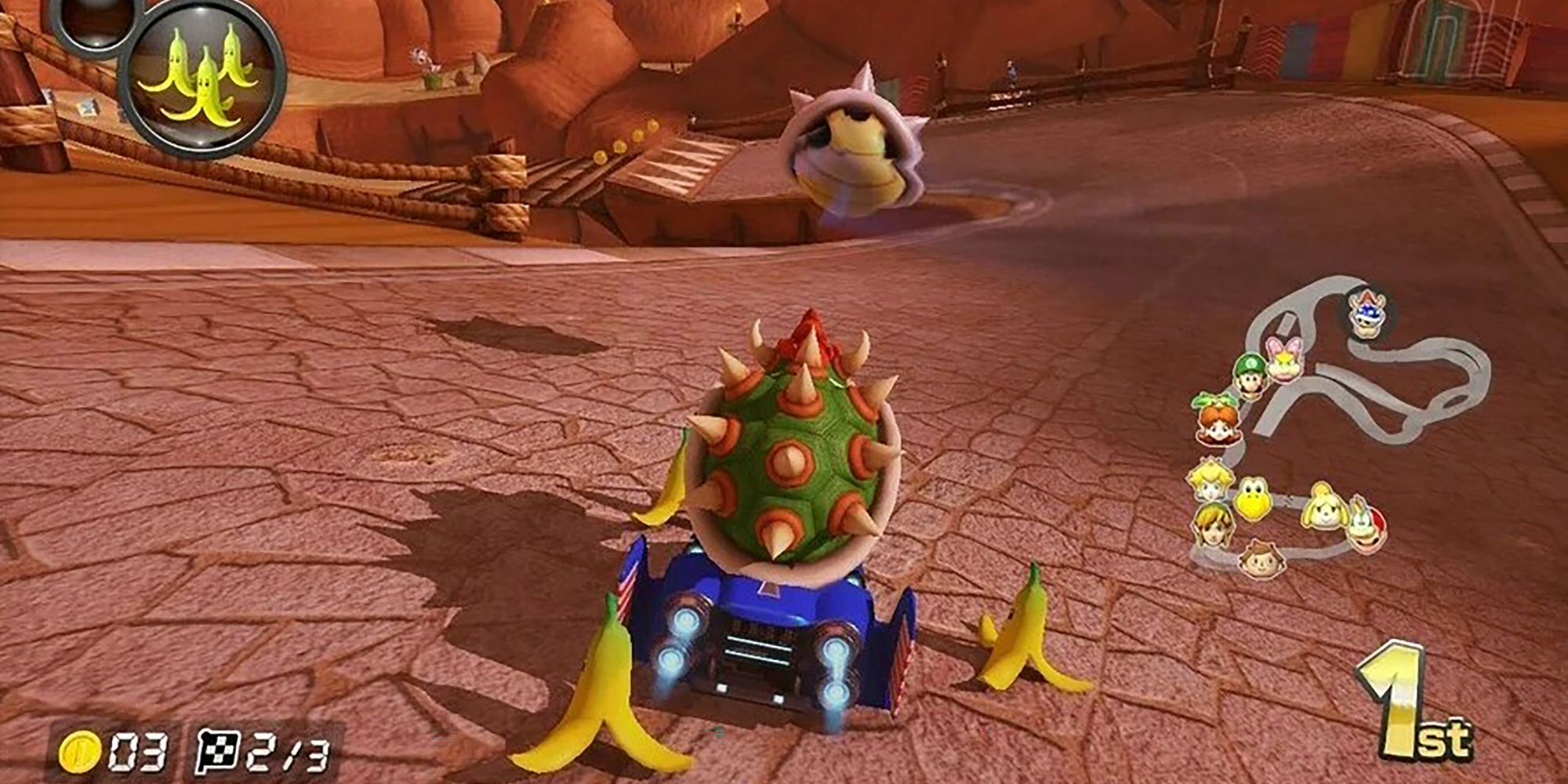 Blue Shell Above Bowser in Mario Kart