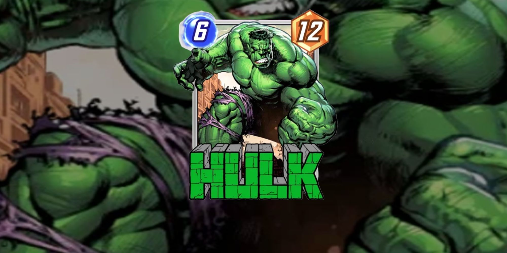 Marvel Snap - Hulk Card on a blurred backgroun