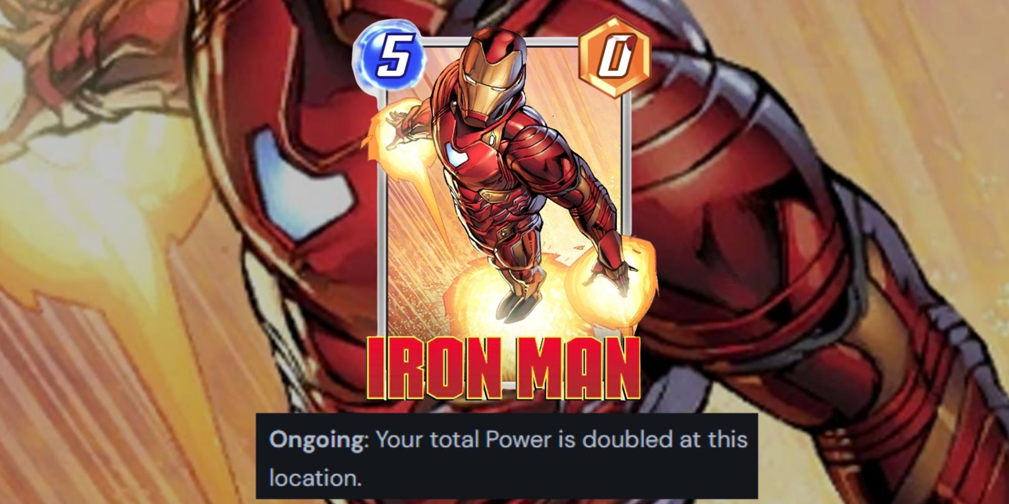 Marvel Snap - Iron Man card on a blurred background