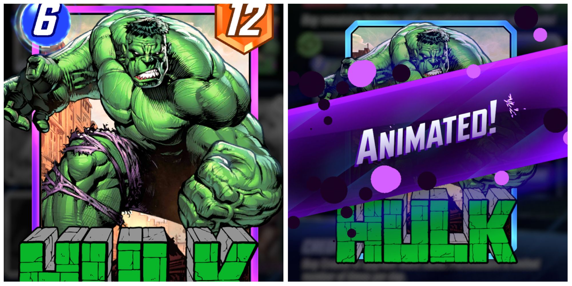 Marvel Snap Hulk cards