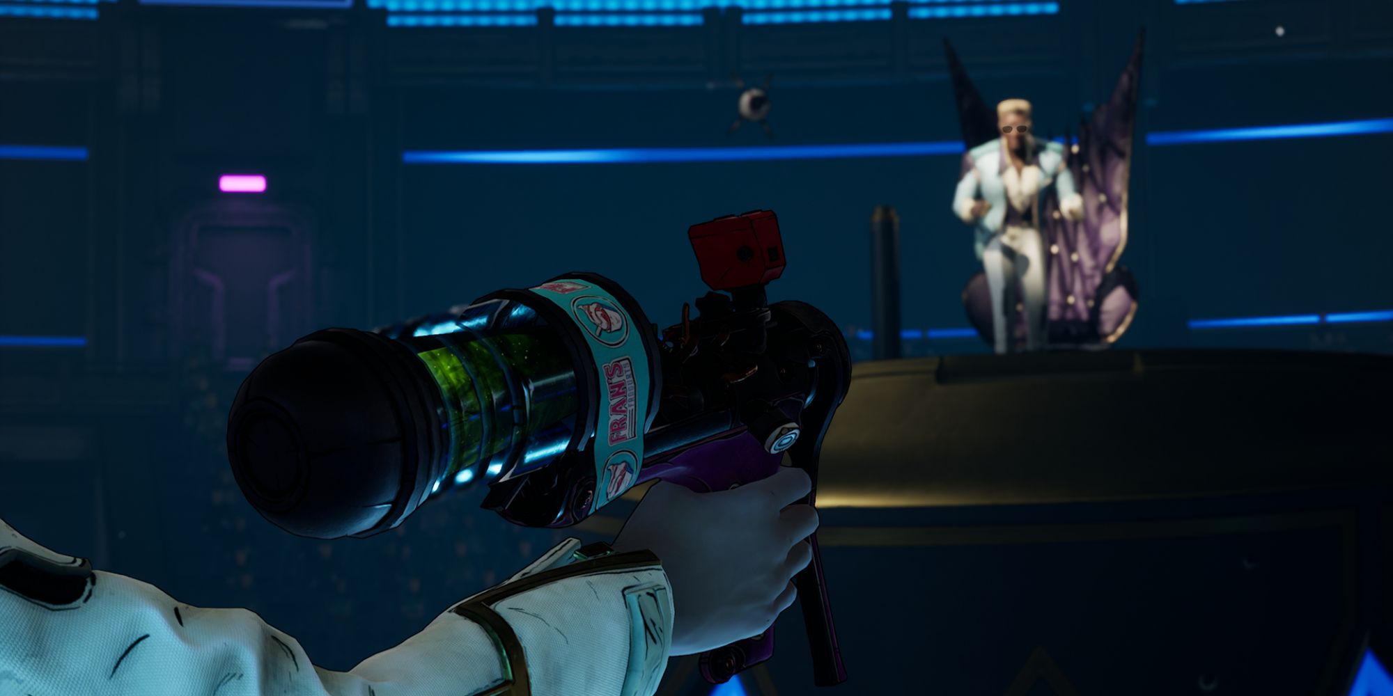 New Tales From The Borderlands Screenshot Of Anu Holding Device On Game Show