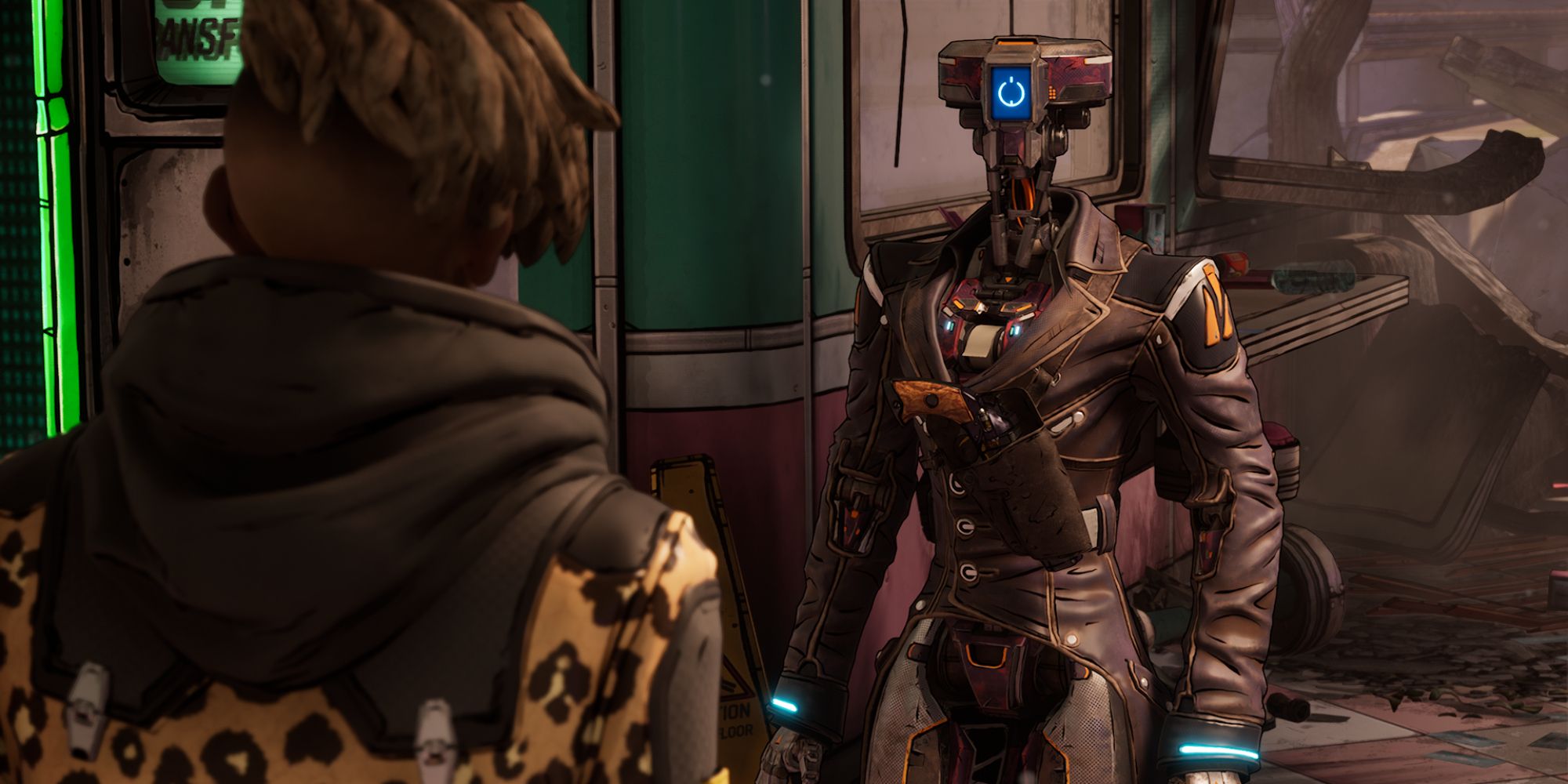 New Tales From The Borderlands Screenshot Of LOU13 Speaking To Octavio