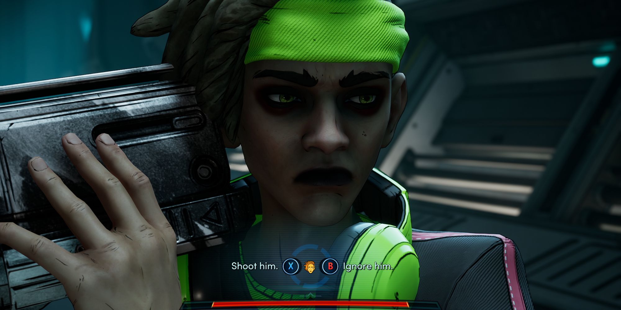 New Tales From The Borderlands Screenshot Of Octavio Shoot Or Ignore Idol