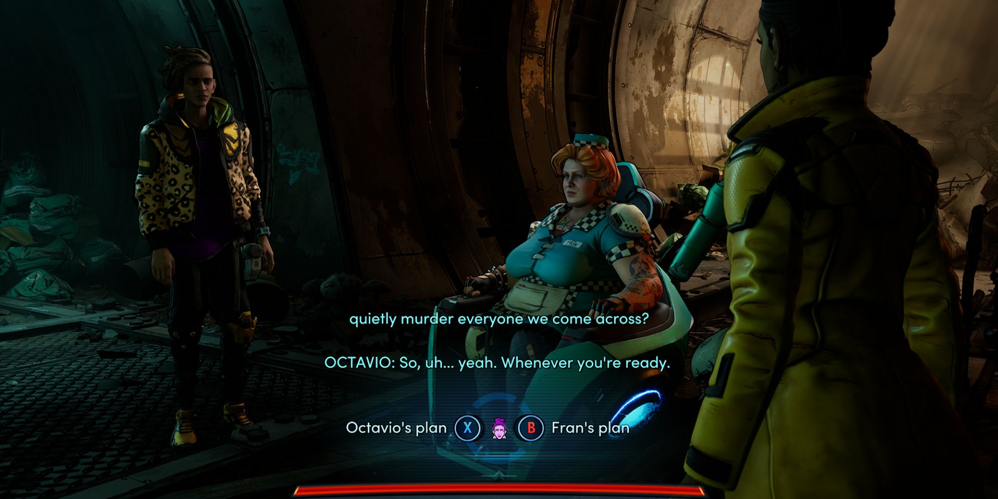 New Tales From The Borderlands Screenshot Of Octavio's Plan and Fran's Plan
