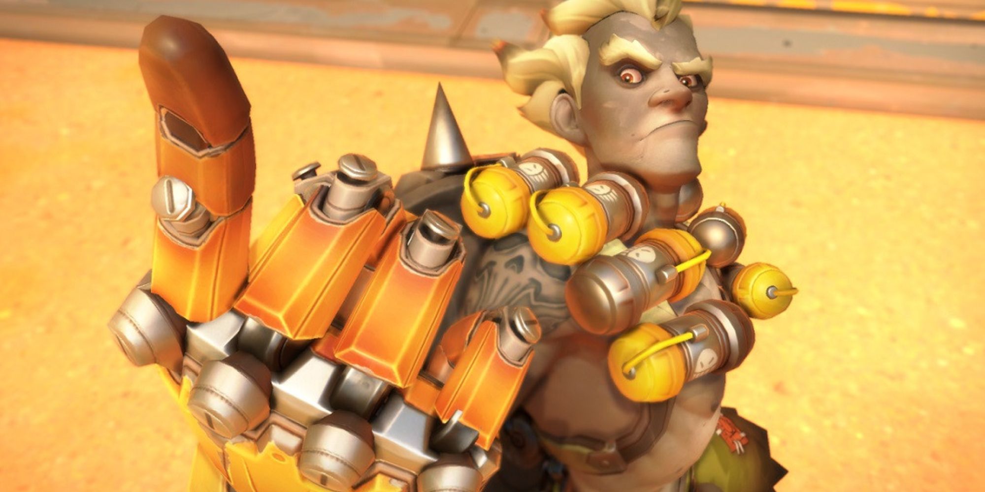Junkrat in Overwatch 2 close up with brass knuckle
