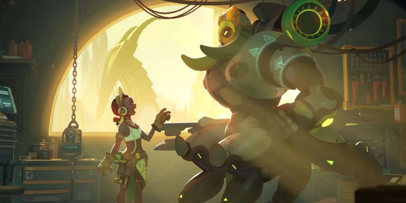 Overwatch 2 Orisa With Her Creator As They Look At Each Other