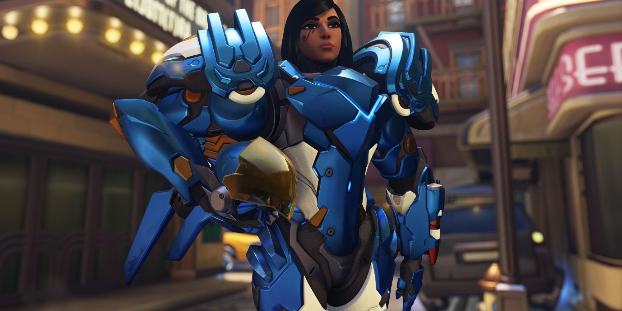 Pharah in Overwatch 2 posing up close