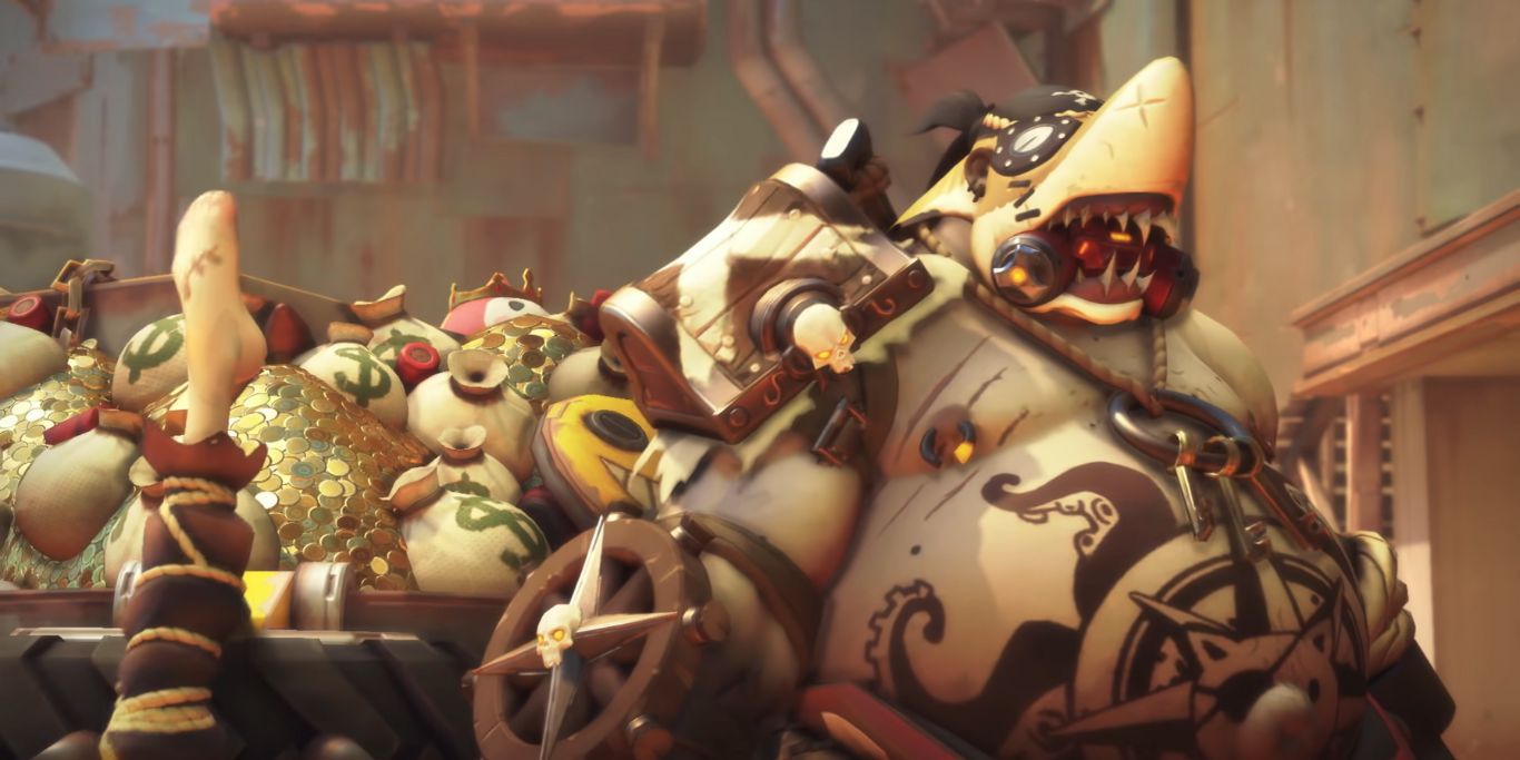 Overwatch 2 Roadhog With Shark Face In Cinematic