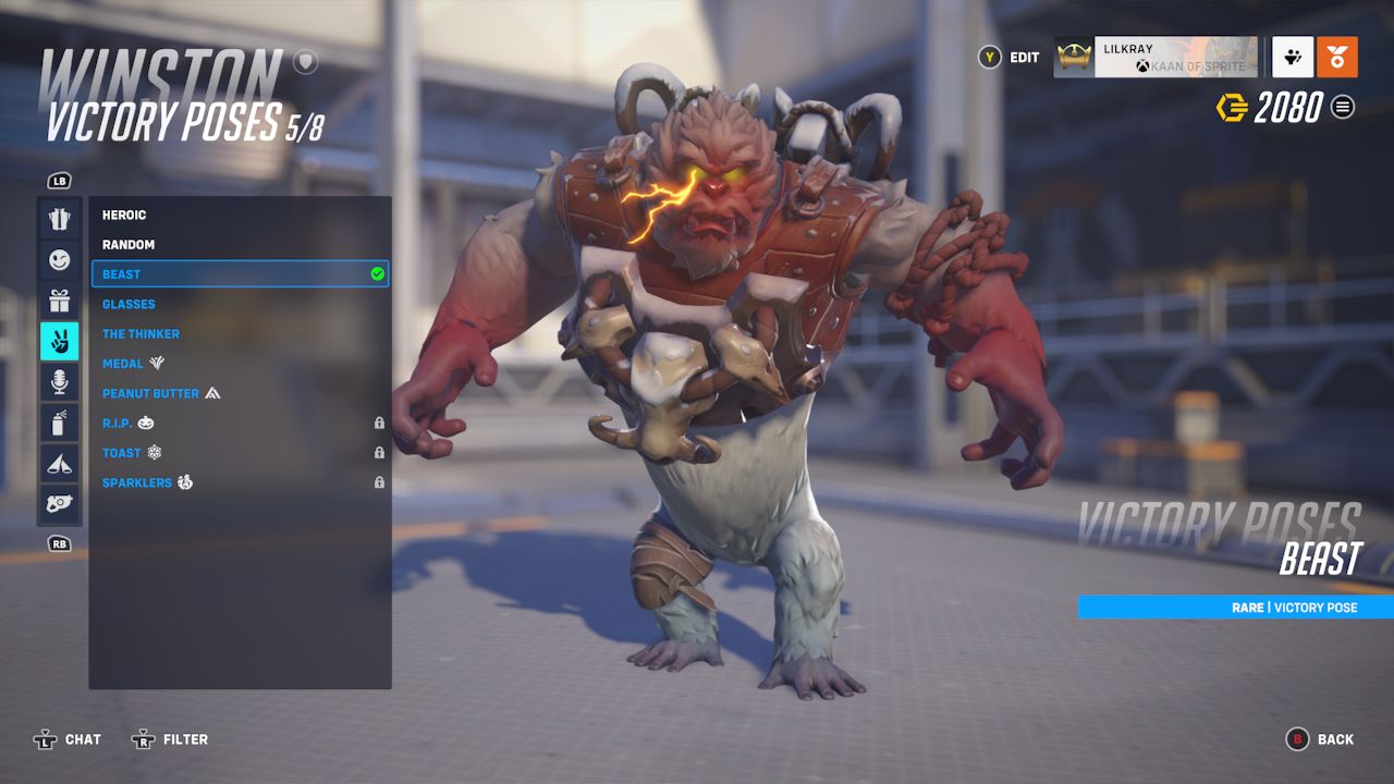 Overwatch 2 Winston Primal Rage pose