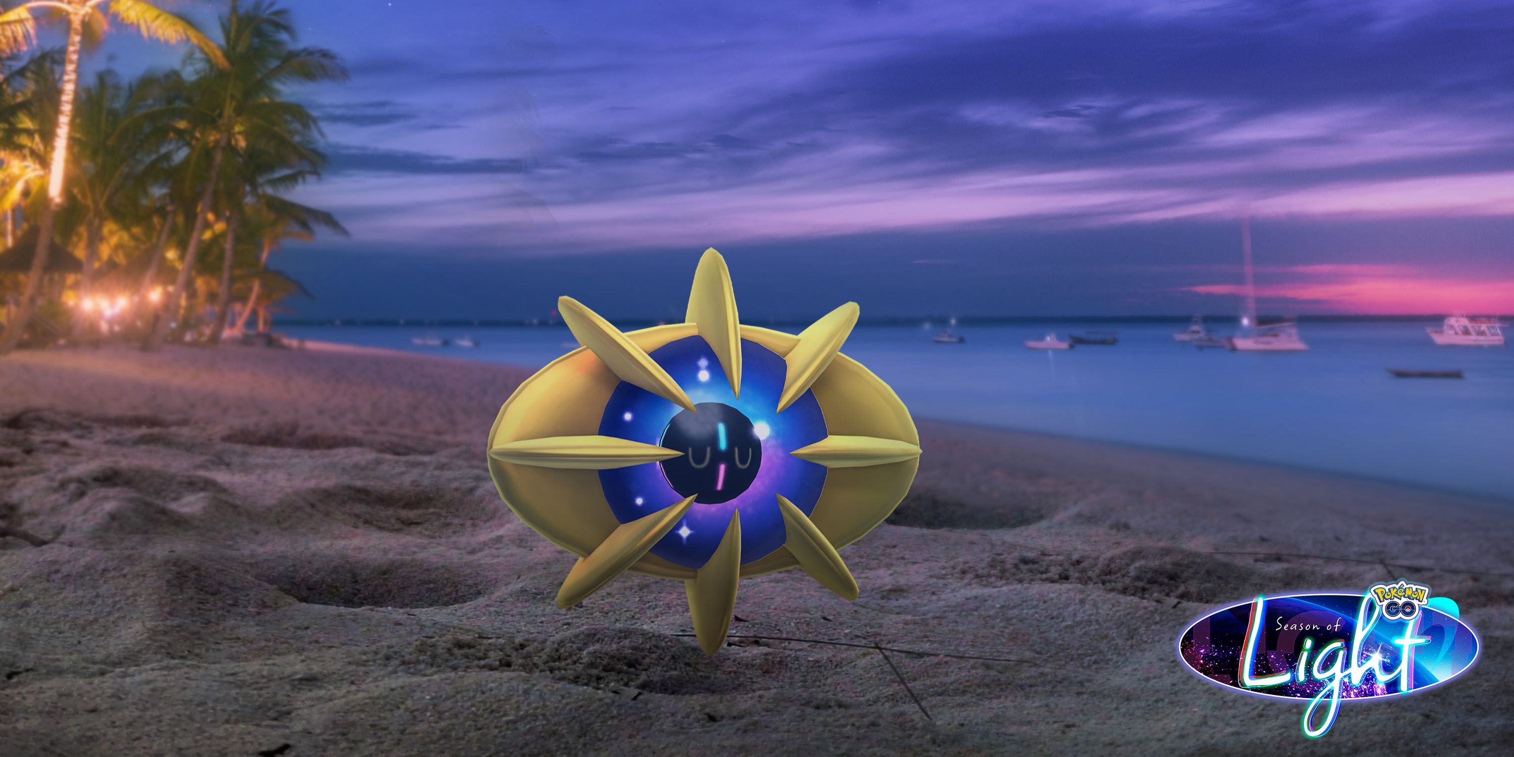 Cosmoem from Pokemon Go on a beach shore