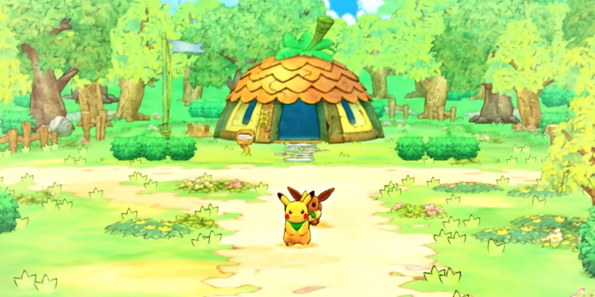 Pokemon Mystery Dungeon Rescue Team DX Featuring Pikachu and Eevee