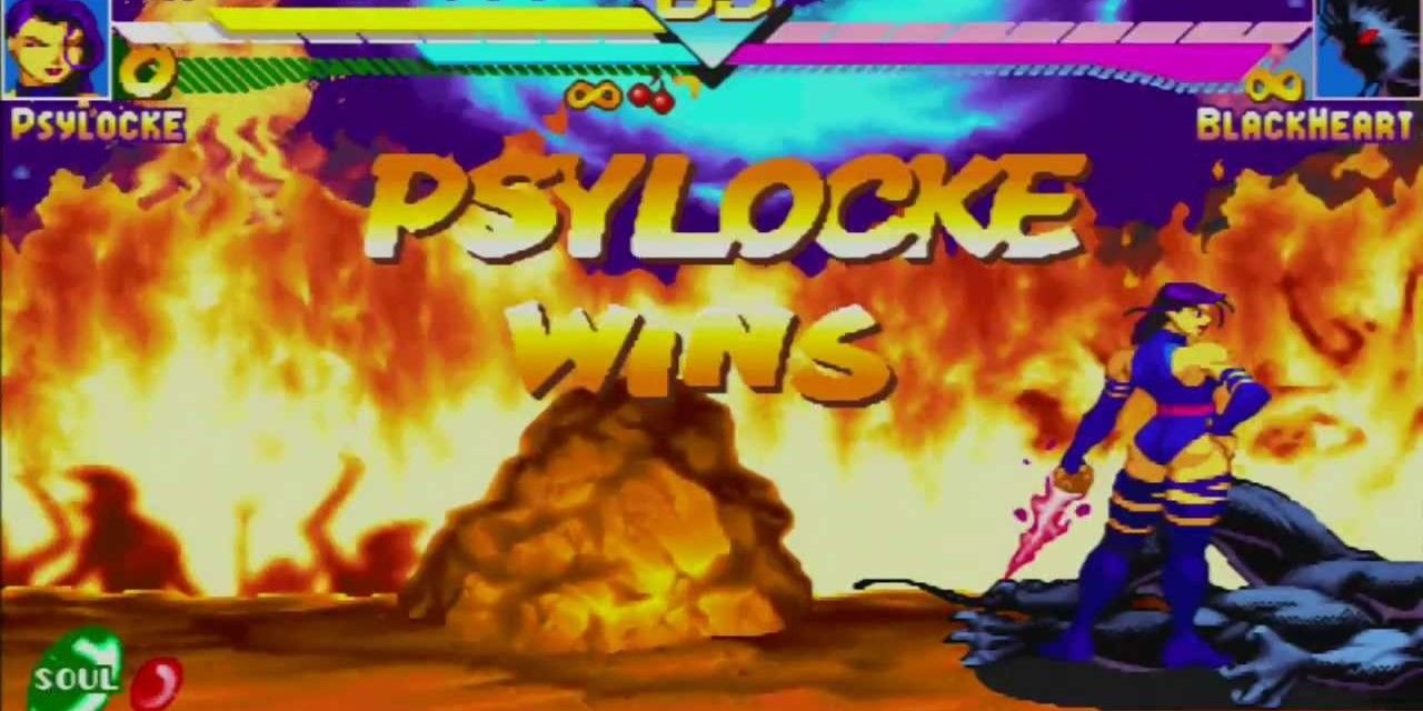 Psylocke Marvel VS Capcom Win Screen