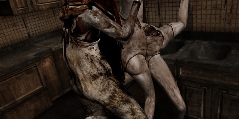 Pyramid Head and the mannequins in Silent Hill 2.
